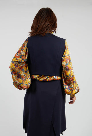 Cropped Waistcoat in Blue Nights