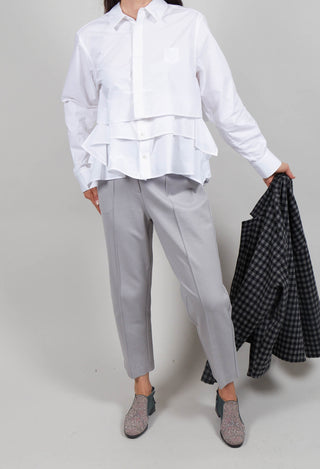 Tapered Jersey Trousers in Perla