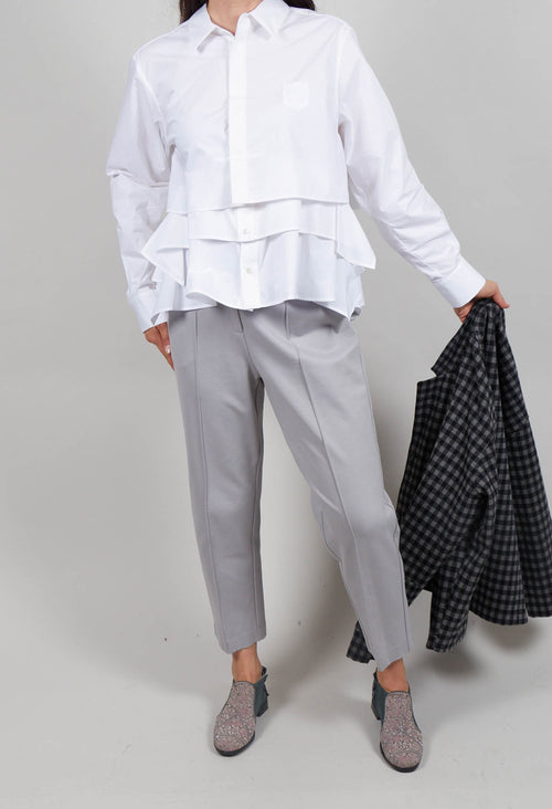 Tapered Jersey Trousers in Perla