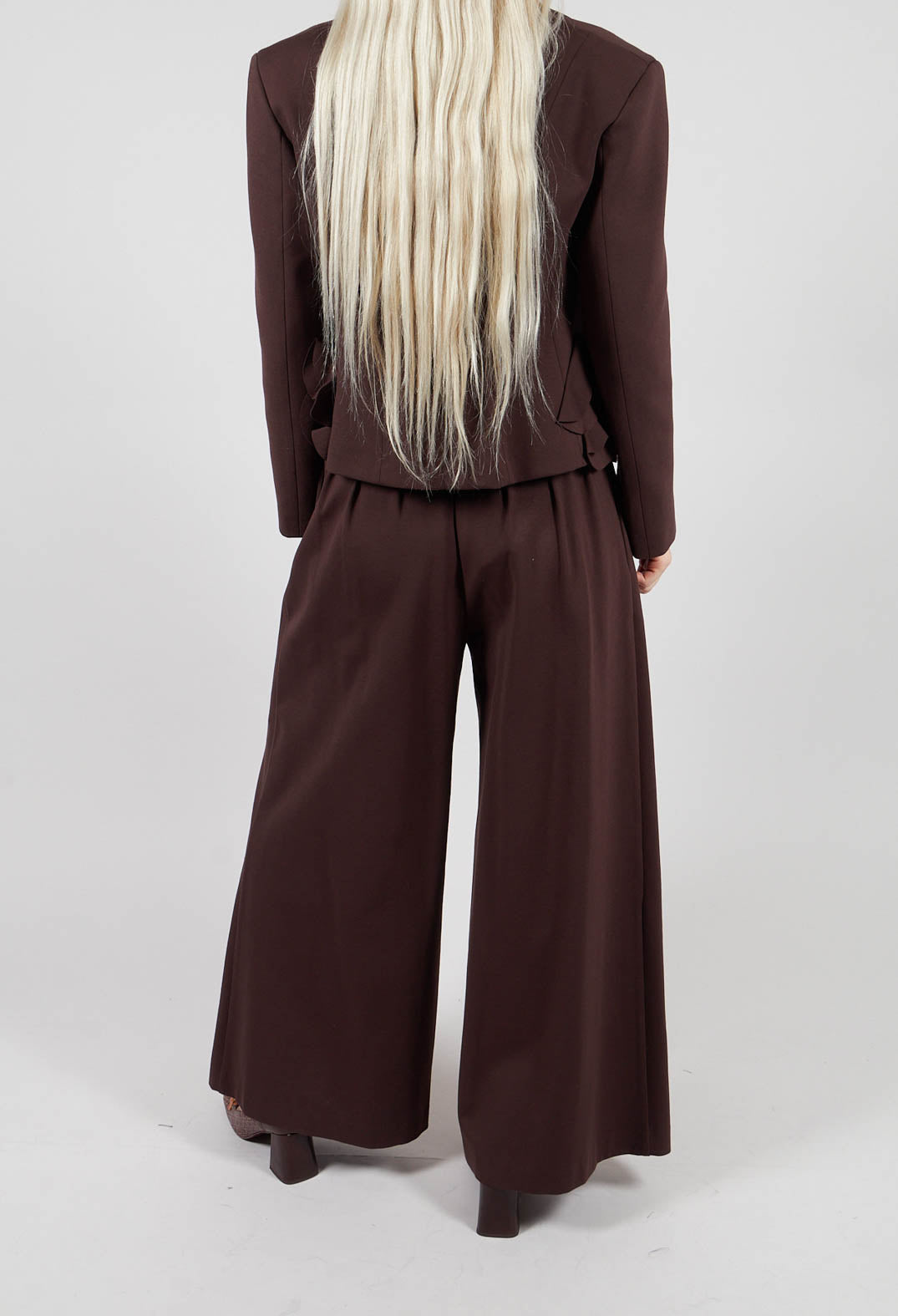 Jersey Wide Leg Trousers with Belt in Java