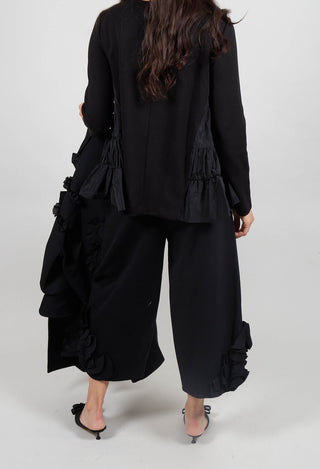 Cropped Trousers with Embellishment Detail in Nero