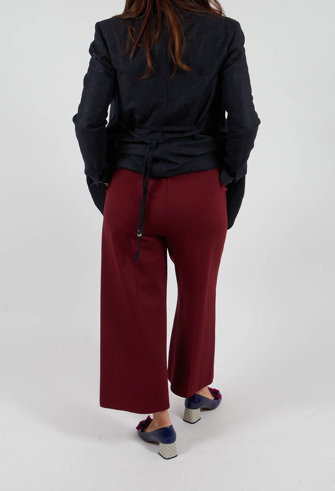 Jersey Wide Leg Trousers in Rumba