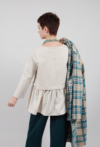 Jersey Top with Peplum Hem in Sandshell