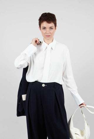 Shirt with Tie in Latte