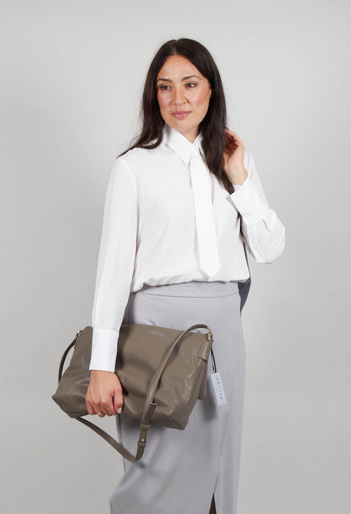 Shirt with Tie in Latte