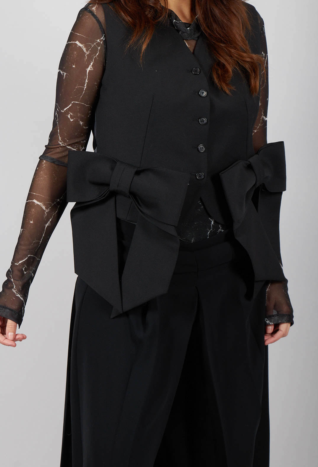 Waistcoat with Bows in Nero