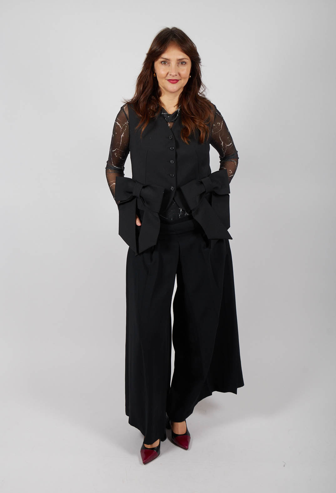 Waistcoat with Bows in Nero