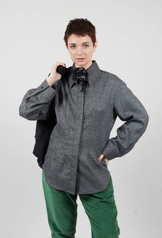 Longline Check Shirt in Scozz Nero