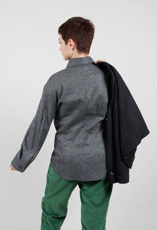 Longline Check Shirt in Scozz Nero