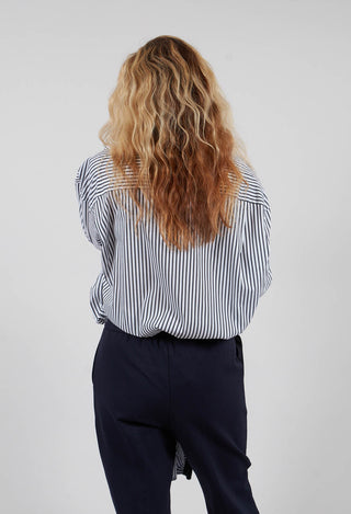 Striped Shirt in Off White and Antacite