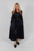 Belted Shirt Dress in Nero and Cobalto