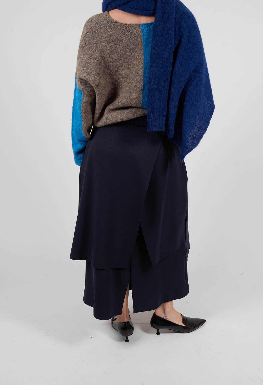 Layered Scuba Skirt in Blue Nights