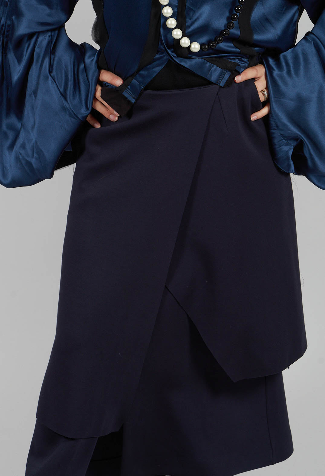 Layered Scuba Skirt in Blue Nights