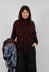 Crew Neck Jumper with Tie Neck in Java