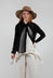 Mesh Insert Cardigan in Nero