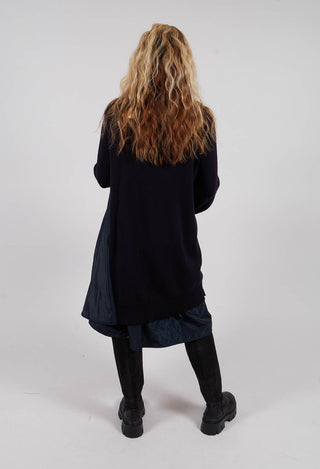 Panelled Sweater Dress in Dark Navy