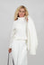 Knitted Jumper with Frill Hem in White Wool
