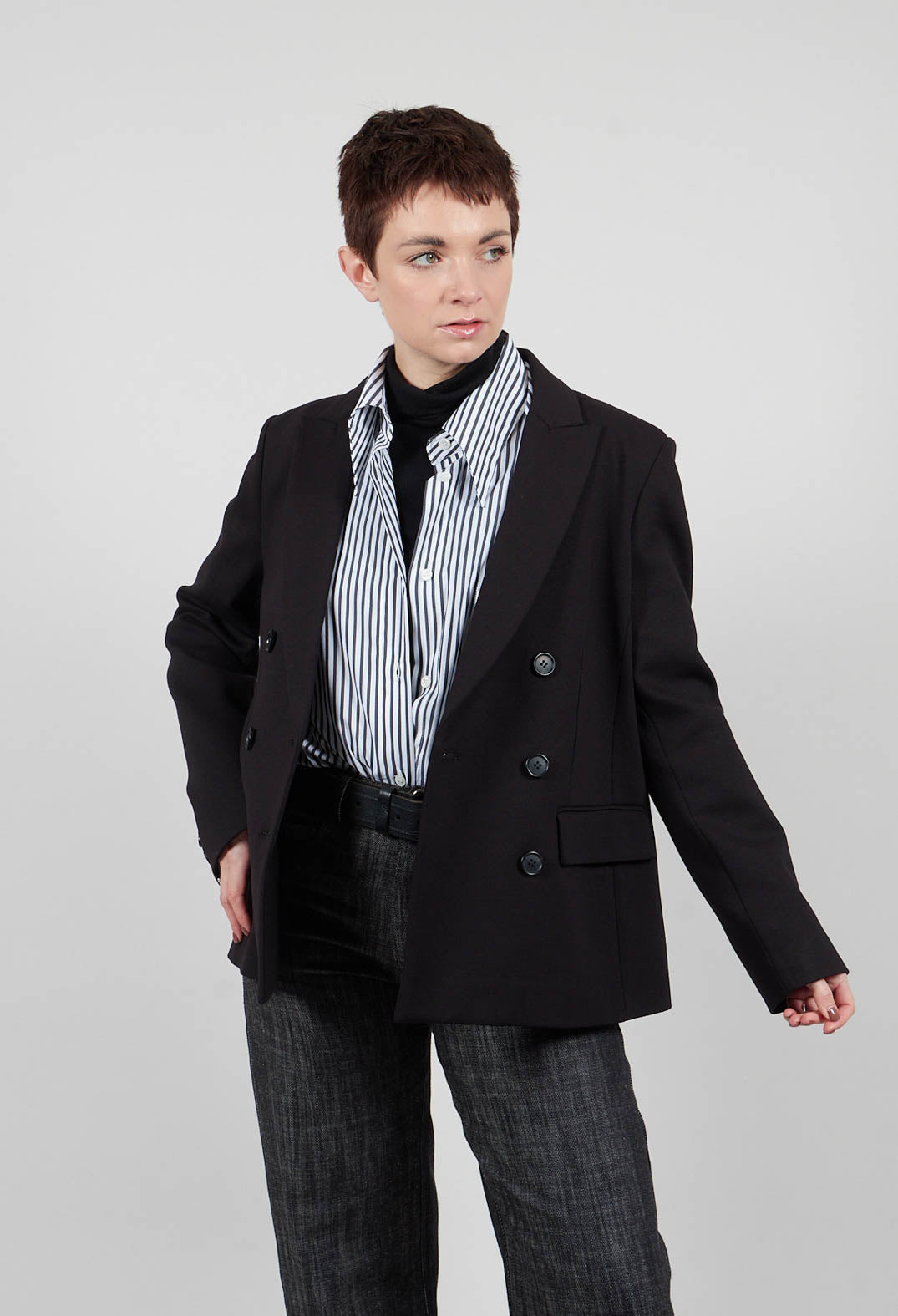 Double Breasted Blazer in Nero