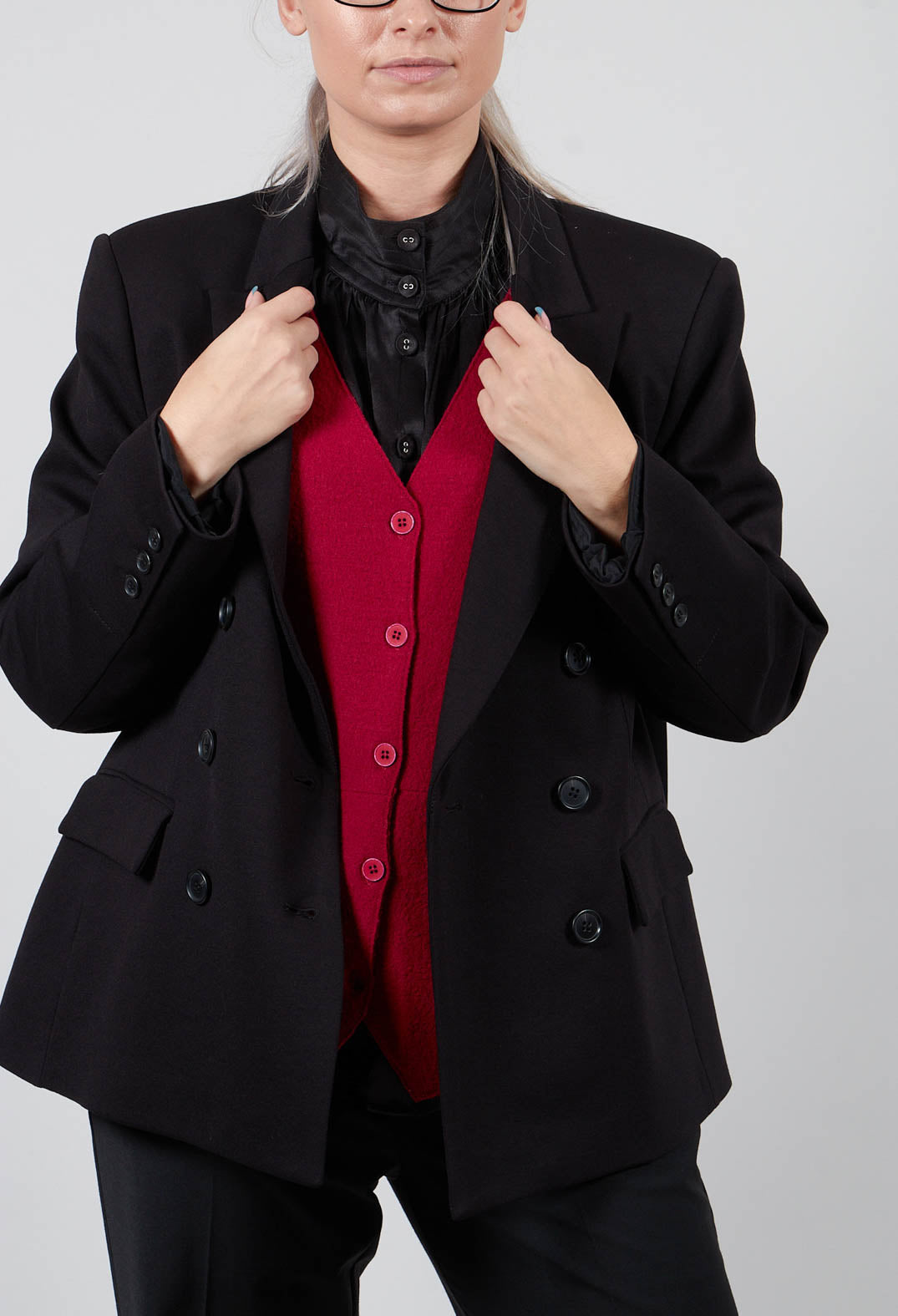 Double Breasted Blazer in Nero