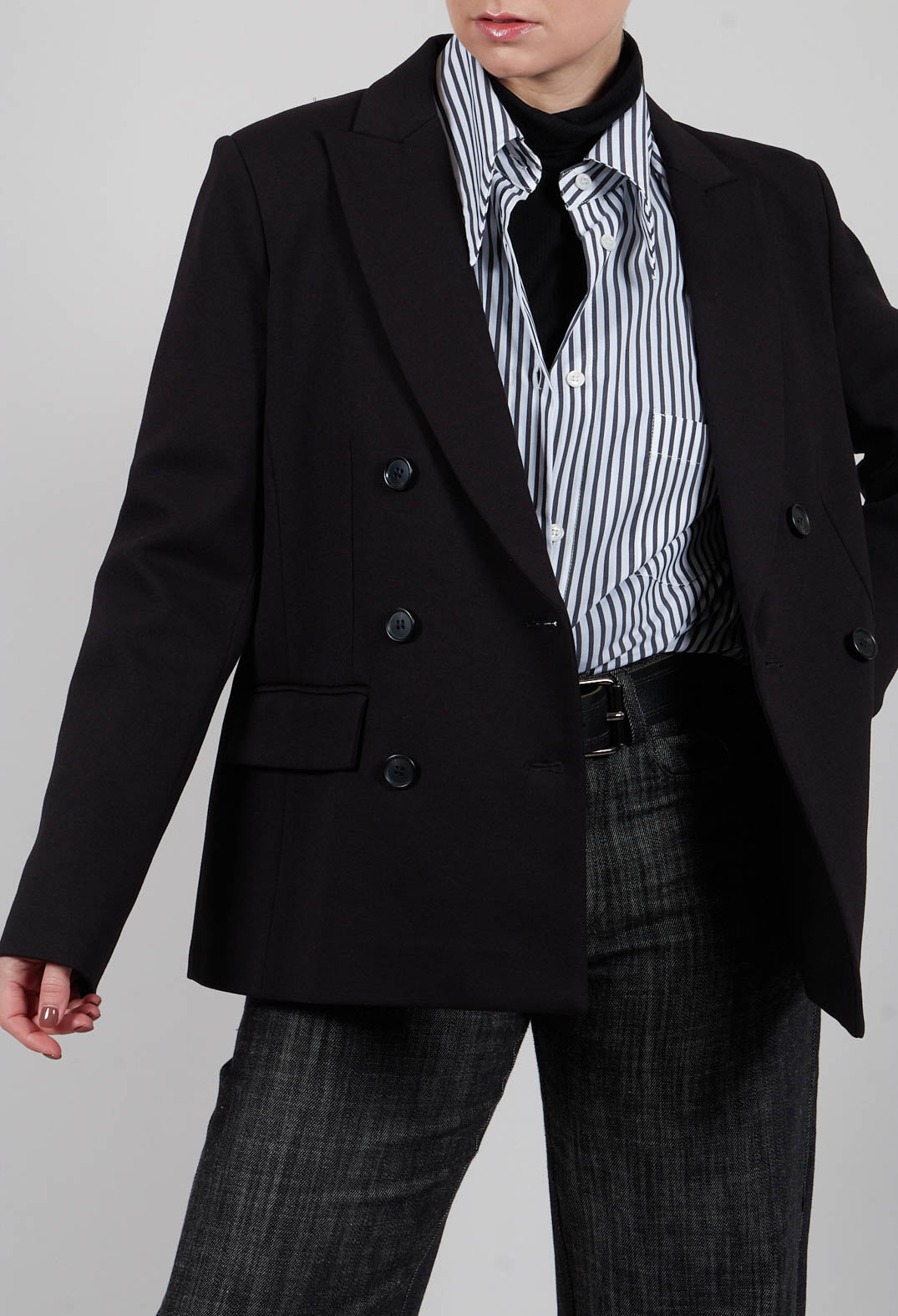 Double Breasted Blazer in Nero