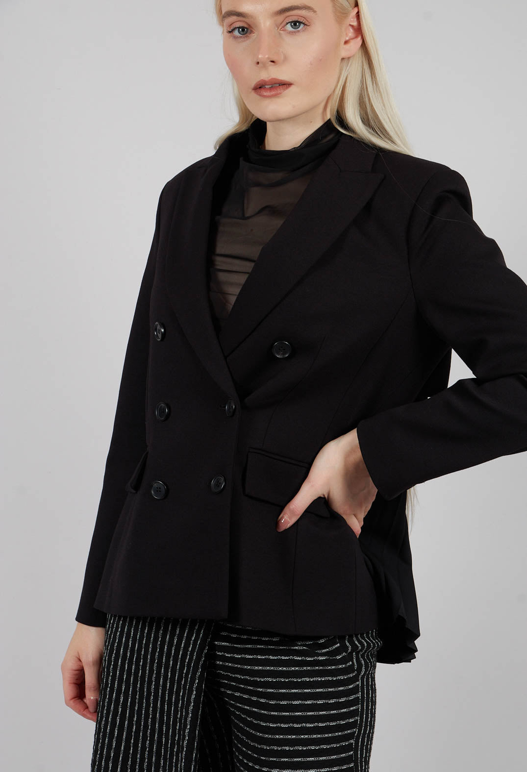 Double Breasted Blazer in Nero