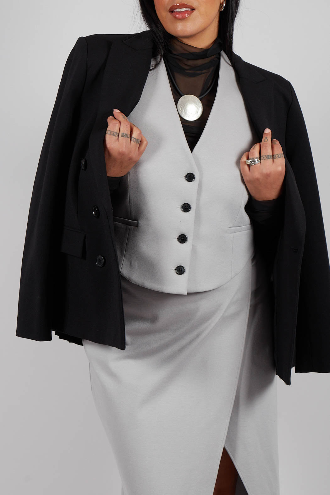 Double Breasted Blazer in Nero