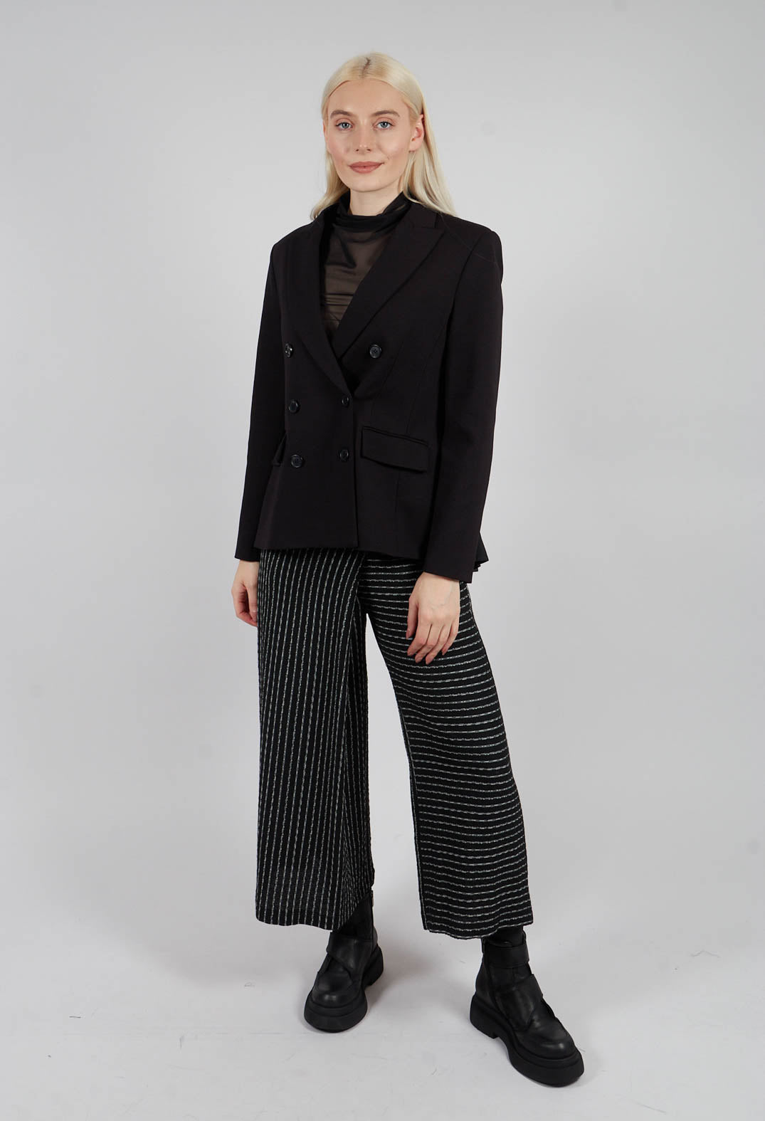 Striped Joso Trousers in Black