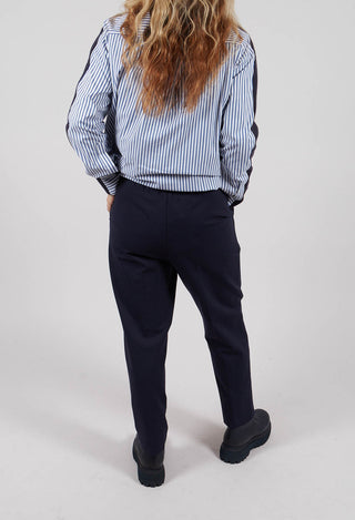Tapered Leg Jersey Trousers in Blue Nights