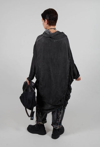 Tunic Dress in Raso di Viscosa and Viscosa Seta Grey Storm