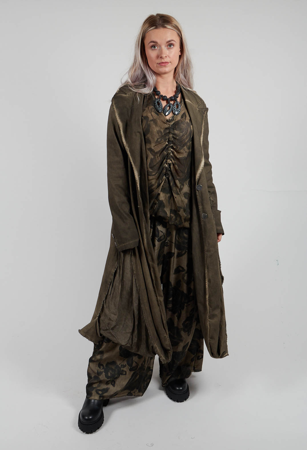 Long Sleeve Top in Tinto Freddo Green Tuscany