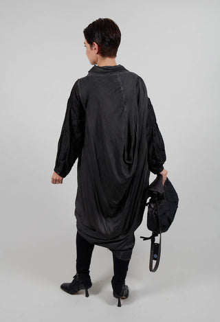 Dress in Raso di Viscosa Grey Storm