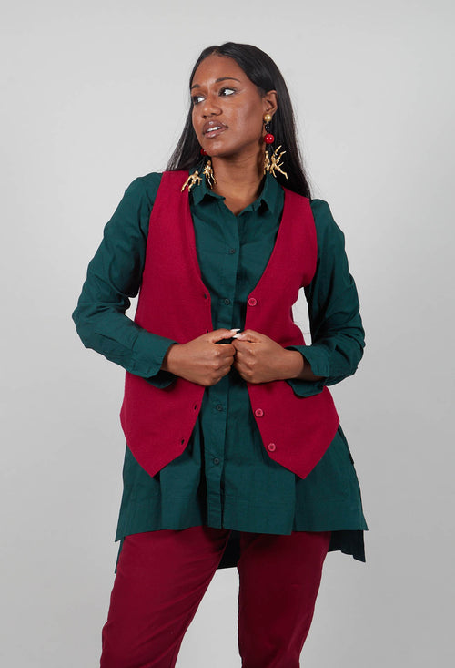 Junai Waistcoat in Scarlet