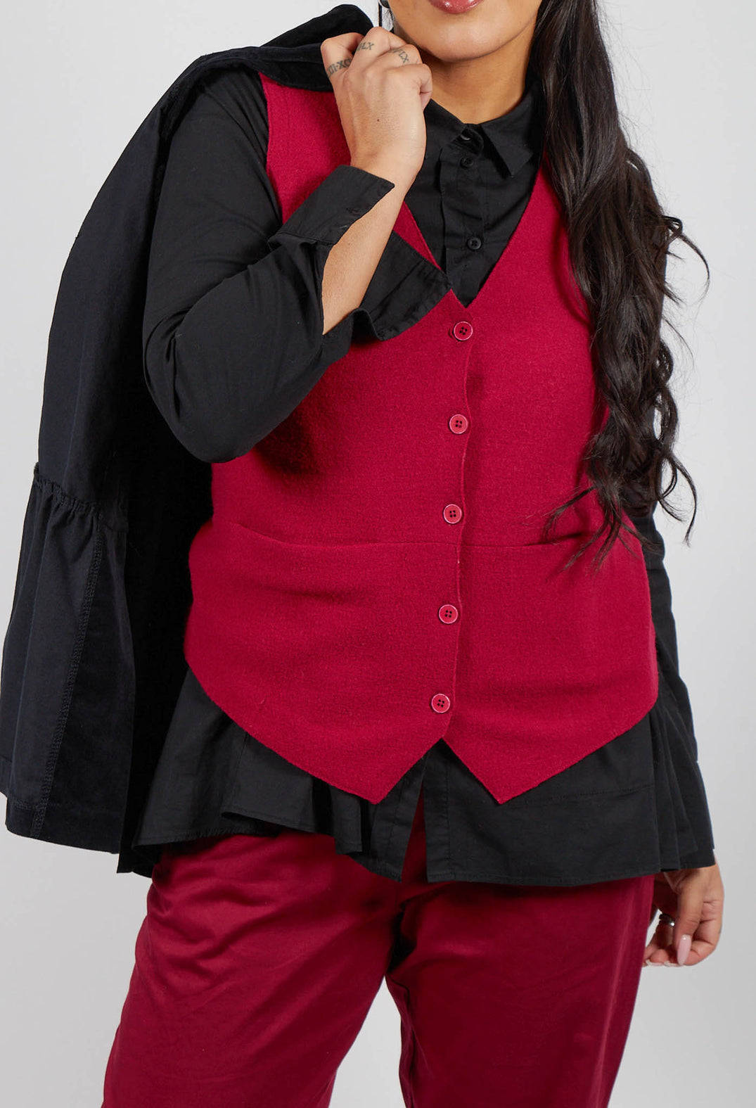 Junai Waistcoat in Scarlet