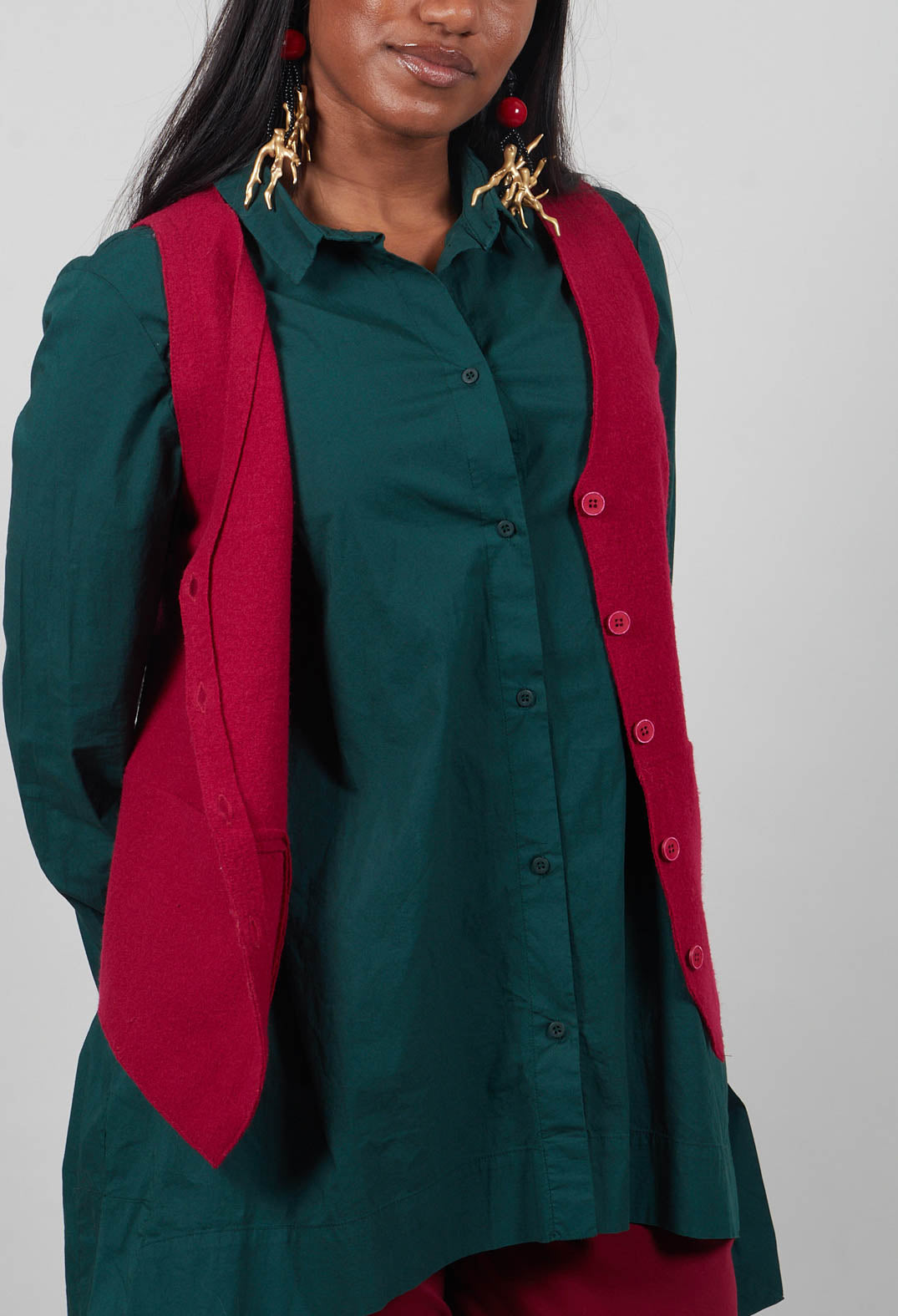 Junai Waistcoat in Scarlet