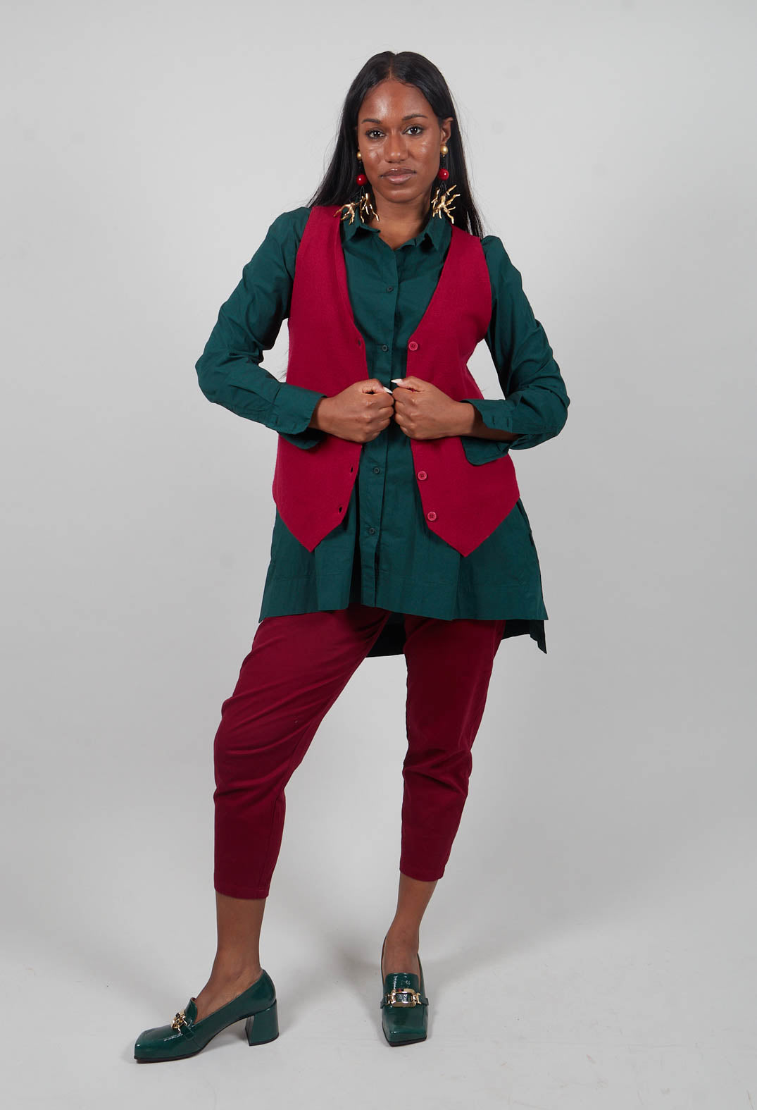 Geishan Trousers in Scarlet