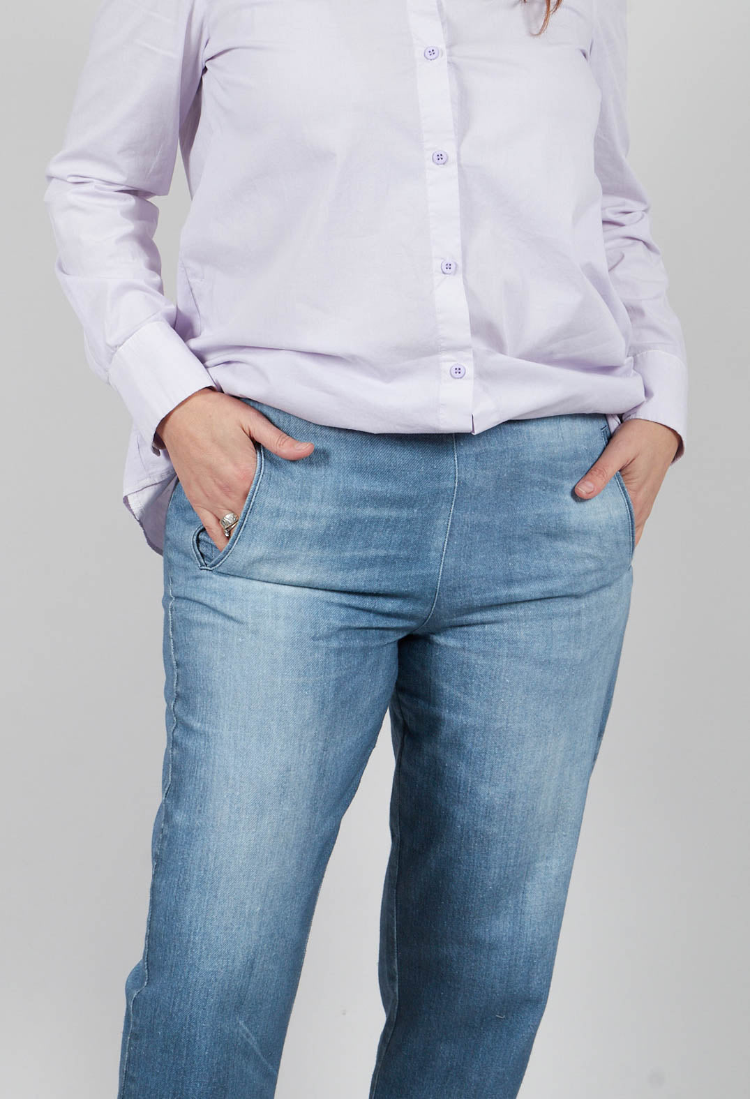 Long Geishan Trousers in Denim