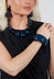 Irregular Bangle in Vortice Blu Stripes