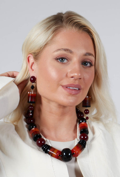 Squared Barrell Pendant Earrings in Tramonto