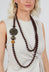 Long Beaded necklace in Cosmo