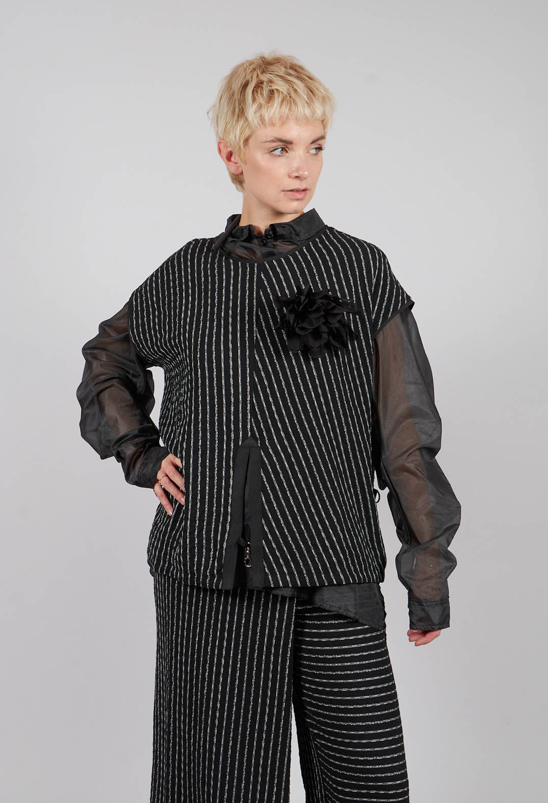 Striped Juci Top in Black