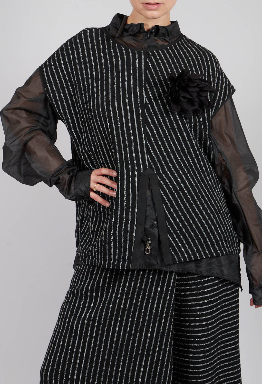 Striped Juci Top in Black