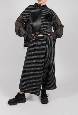 Striped Joso Trousers in Black