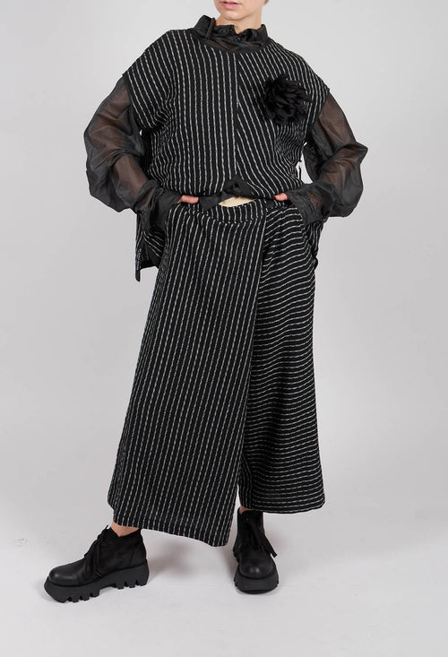 Striped Joso Trousers in Black