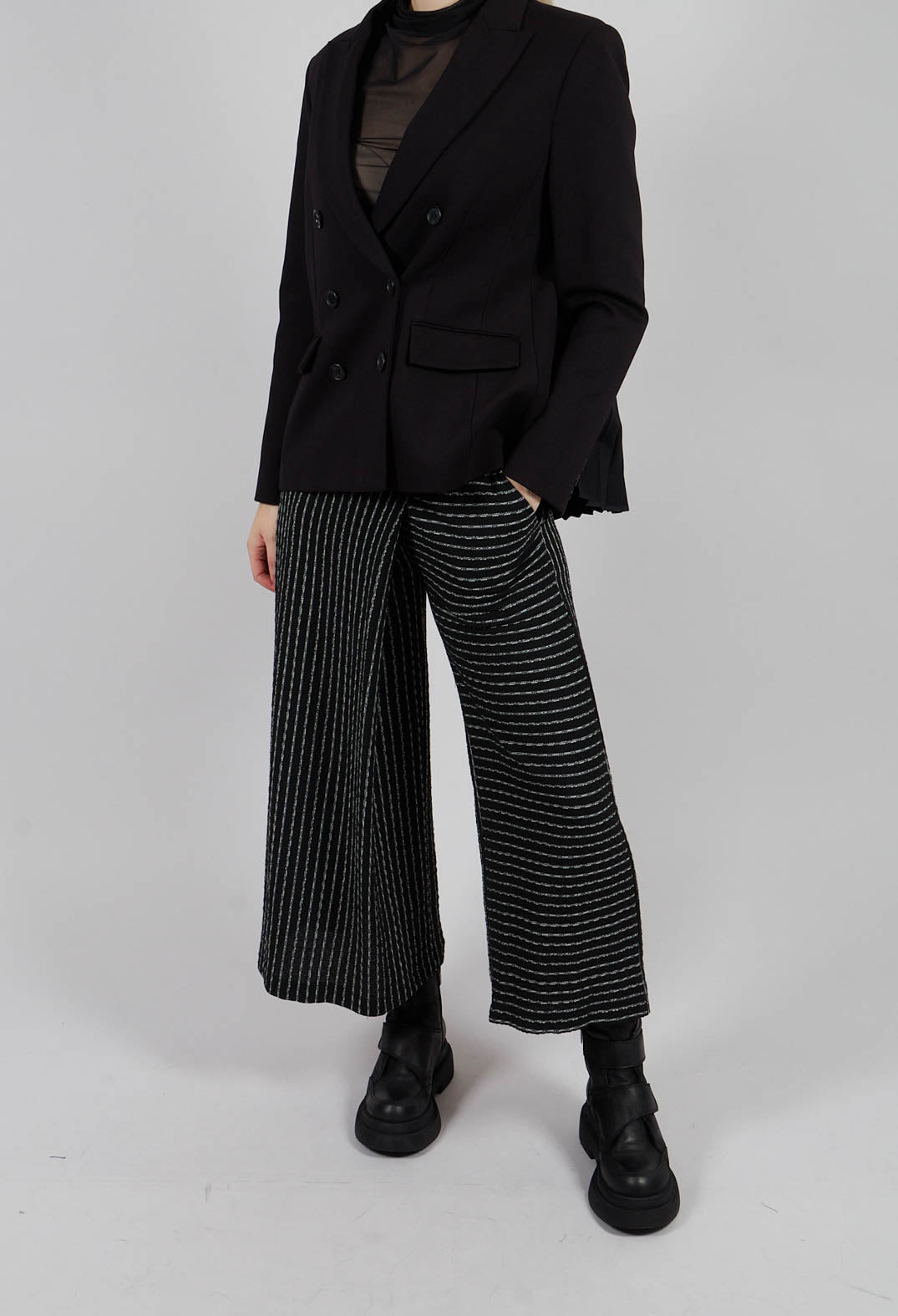 Striped Joso Trousers in Black