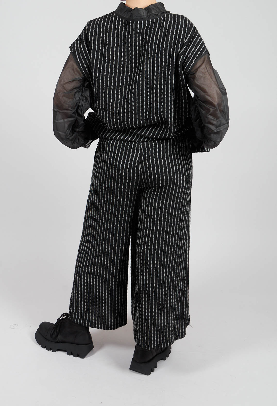 Striped Joso Trousers in Black