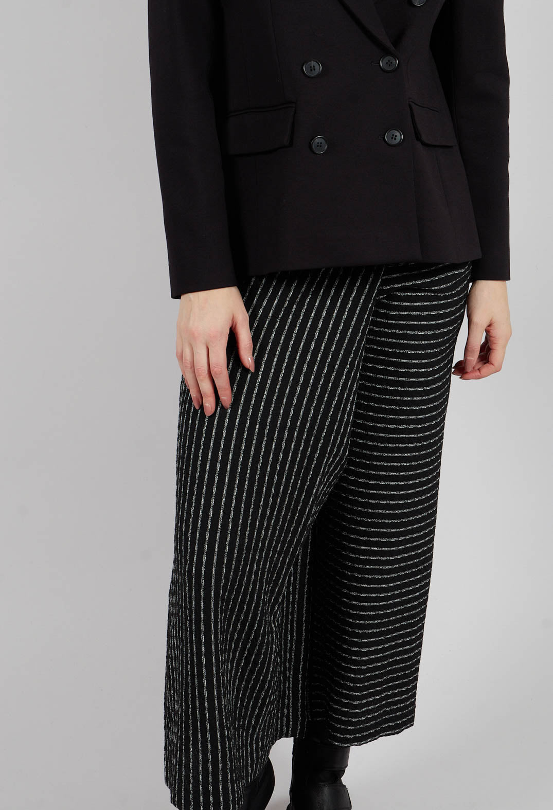 Striped Joso Trousers in Black
