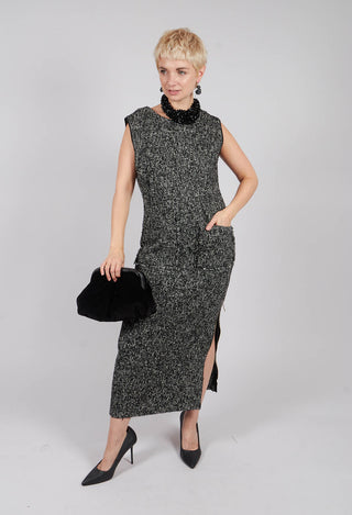 Lonk Dress in Black with White