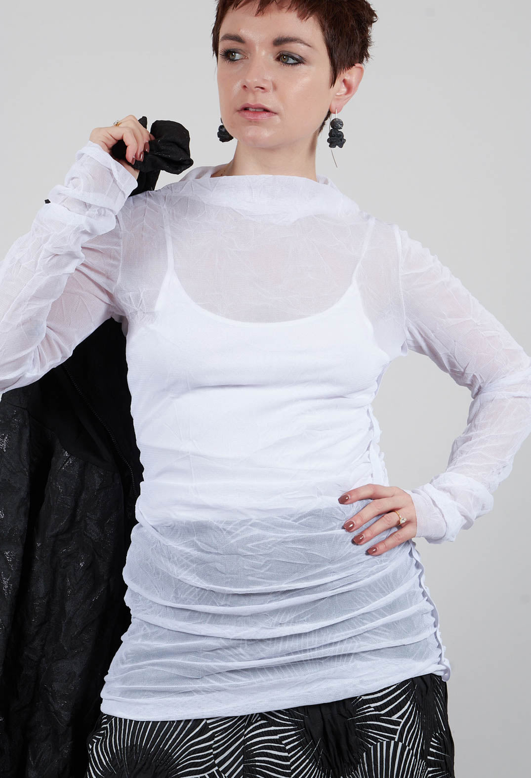 Ruched Aspi Top in White