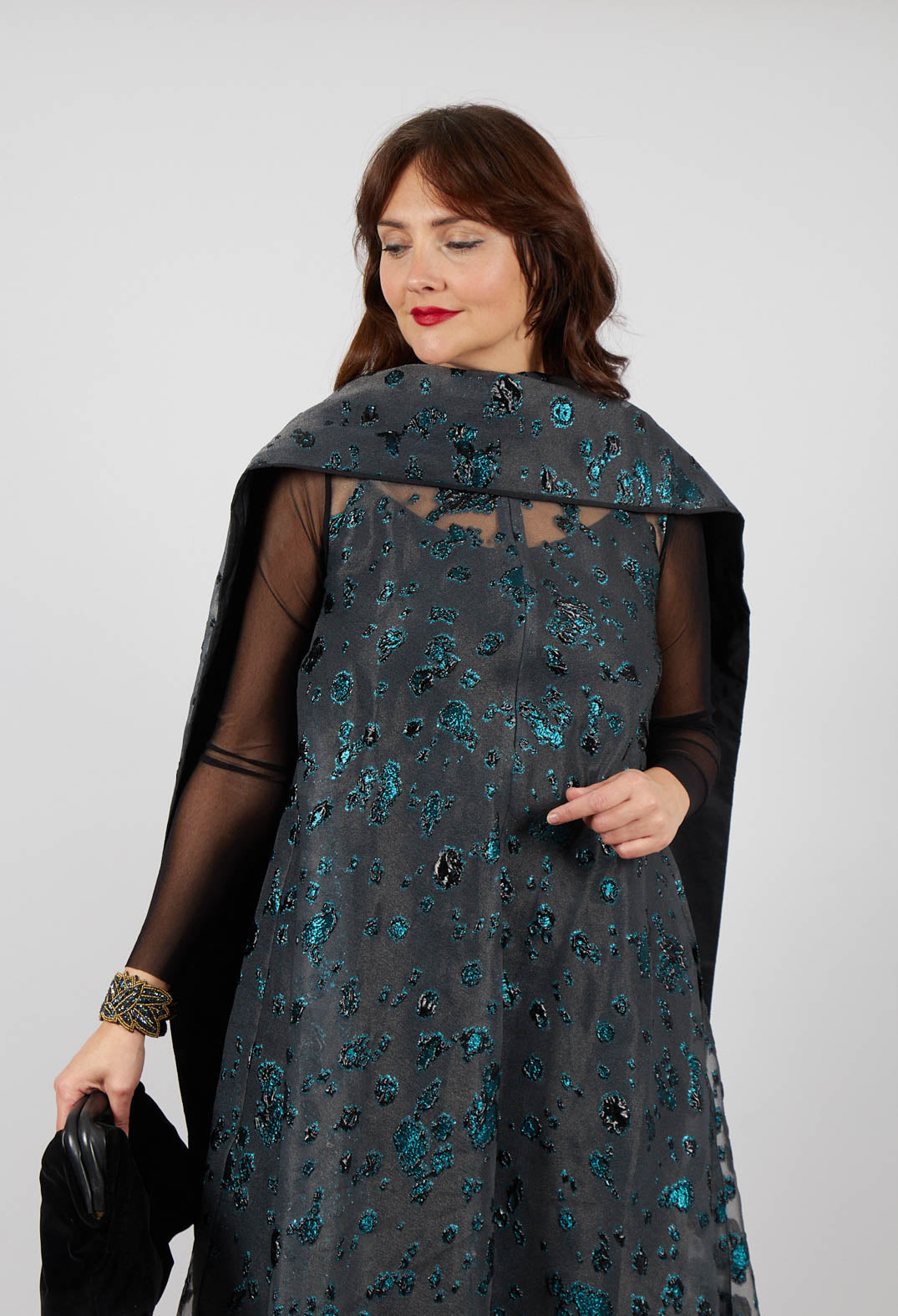 Irmo Dress In Black-Green