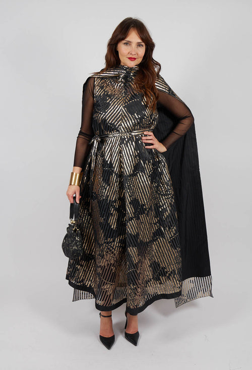 Irmo Dress in Gold-Black